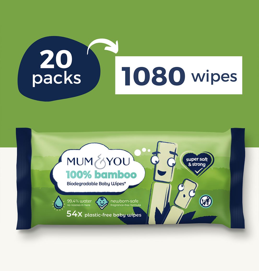 Bamboo Wipes 20 Pack