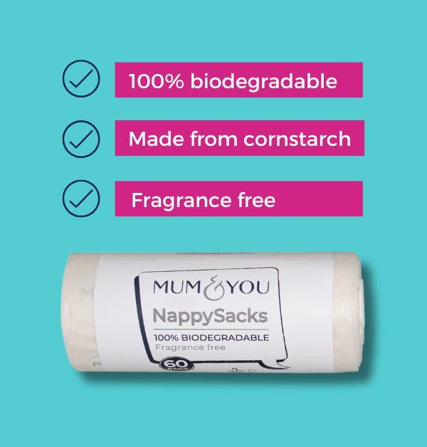 100% biodegradable Nappy Sacks - 4 Pack